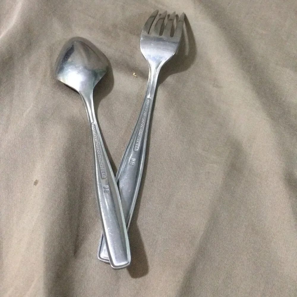 Vintage Delta Airlines 1960s Flatware Set Rogers Cutlery Co Stainless Fork Spoon